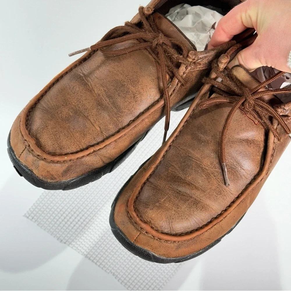 Twisted X Comfort Leather Moc Toe Chukka Shoes Brown 7.5